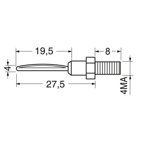 4 mm banaanstekker voor paneelmontage