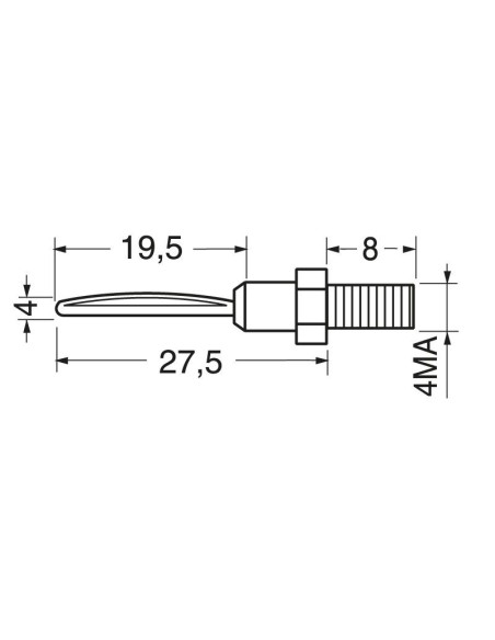4 mm banana plug for panel mounting