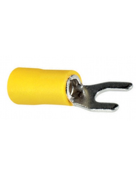 Insulated fork terminal 4.0mm 48A - Yellow