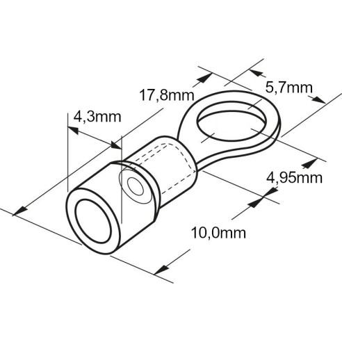 Insulated cable lug 3.0mm 19A - Red