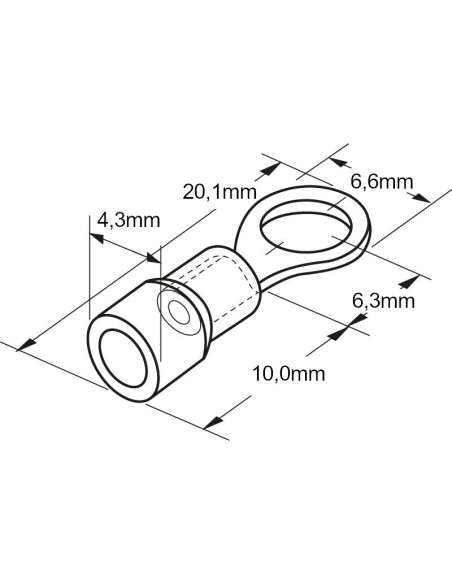 Insulated cable lug 3.5mm 19A - Red