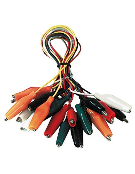 Set van 10 kabels van 52 cm met krokodil connectors
