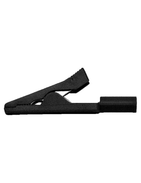 Isolierte Krokodilklemme 10A schwarz 41mm