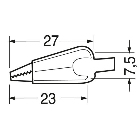 Zwarte geïsoleerde krokodil 23mm