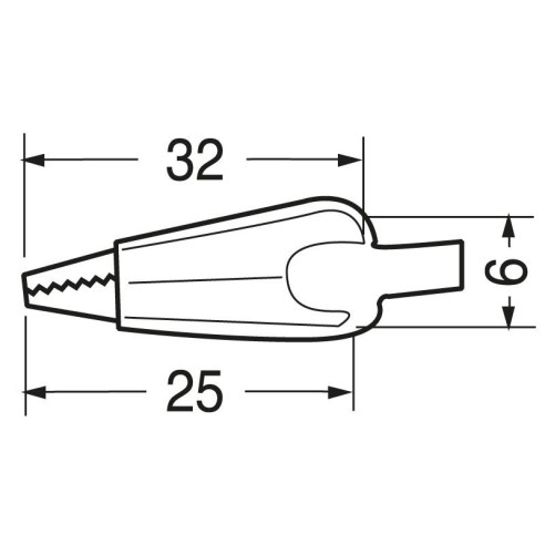 Schwarzes isoliertes Krokodil 25mm