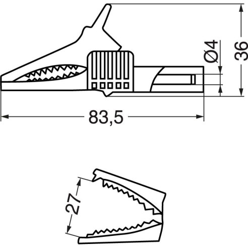 CAT III 1000V rouge 83mm pince...