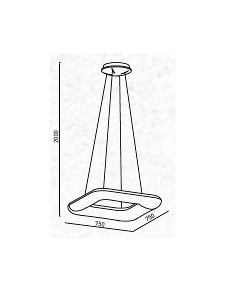 V-TAC VT-7751 3964 Lampadario LED a Sospensione Quadrato 80W con Telecomando Cambio Colore 3 in 1 l: 75cm h:120cm Dimmerabile