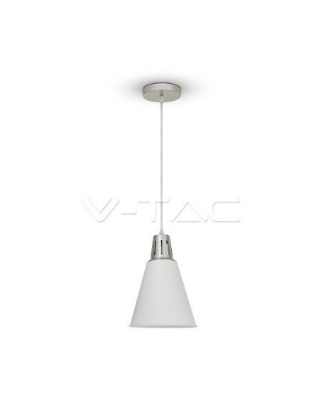 V-TAC VT-7520-WH 3702 Modern LED Satin Metal Chandelier with E27 Lampholder (Max 60W) Matte White Colour with Silver Shank