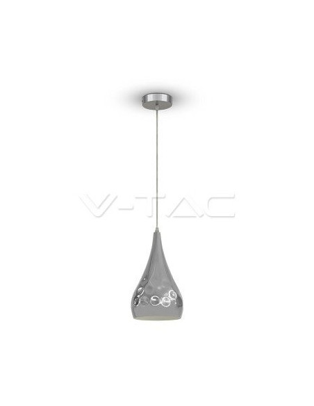 V-TAC VT-8180-CH 3707 LED Metal Teardrop Chandelier with E27 Lampholder (Max 60W) Chrome Mirror Colour