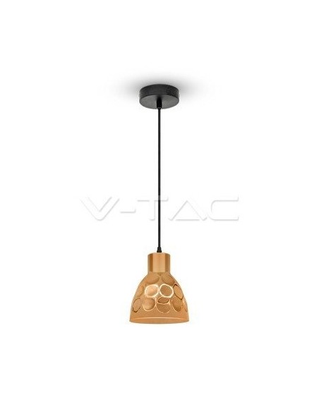 V-TAC VT-8150-CO 3713 LED Metal Cone Light Fixture with E27 Lampholder (Max 60W) Colour Rose Gold Mirror d : 150mm
