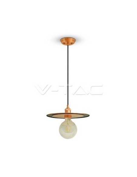 V-TAC VT-7777-RG 3751 LED Metalen Schijf Kroonluchter met E27 Lamphouder (Max 60W) Rose Goudkleur