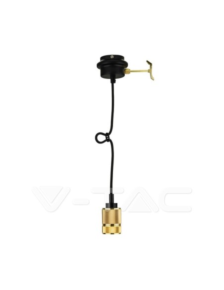 V-TAC VT-7999-G2 3811 Lampadario LED in Metallo con Portalampada E27 (Max 60W) Colore Oro