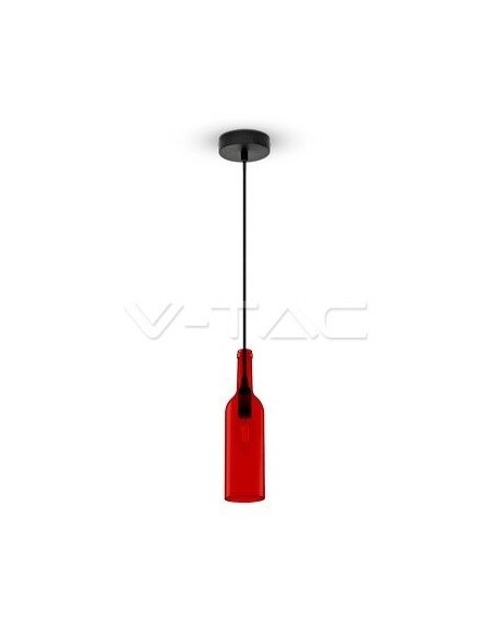V-TAC VT-7558-R 3769 Lámpara de cristal con bombilla E14 (máx. 60W) Color Rojo