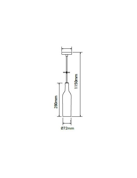 V-TAC VT-7558-R 3769 LED Glazen Fles Kroonluchter met E14 Lamphouder (Max 60W) Rood