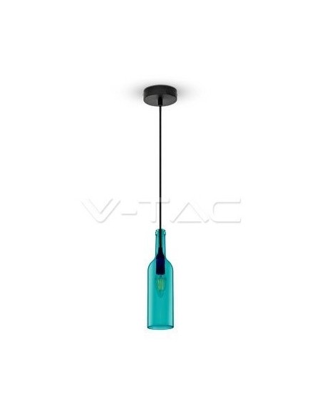 V-TAC VT-7558-BL 3768 LED Glazen Fles Kroonluchter met E14 Lamphouder (Max 60W) Blauw