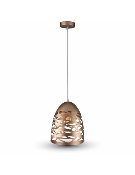 V-TAC VT-7200-CG 3821 Lampadario LED a Campana in Metallo Satinato con Portalampada E27 (Max 60W) Colore Oro Champagne
