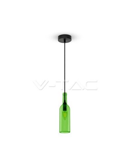V-TAC VT-7558-GN 3767 LED Glass Bottle Chandelier with E14 Lampholder (Max 60W) Green Colour