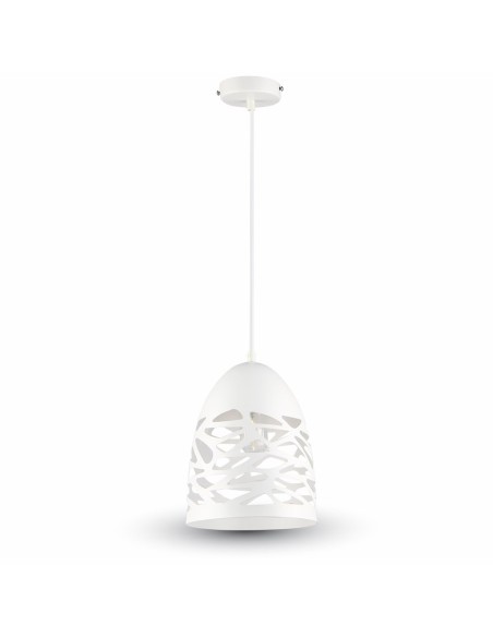 V-TAC VT-7200-MW 3823 Lampadario LED a Campana in Metallo Satinato con Portalampada E27 (Max 60W) Colore Bianco Opaco