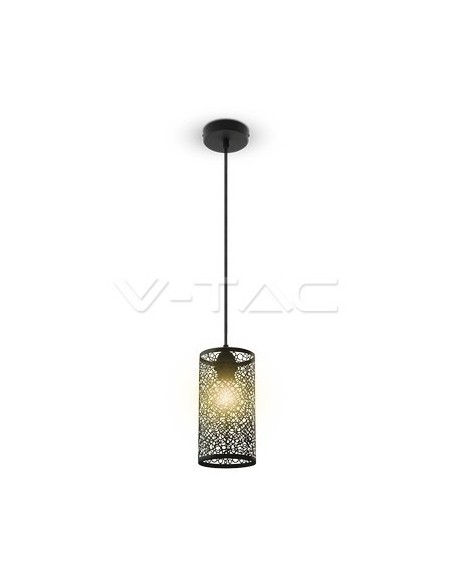V-TAC VT-7131-MB 3825 LED Cilinderkroonluchter in Satijn Metaal met E27 Lamphouder (Max 60W) Kleur Mat Zwart
