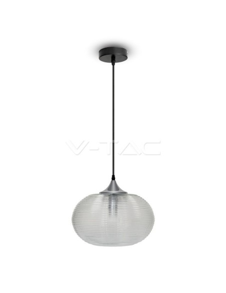 V-TAC VT-7350-HT 3879 LED Gegolfd Glas en Metalen Bol Kroonluchter met E27 Lamphouder (Max 60W) Helder Kleur