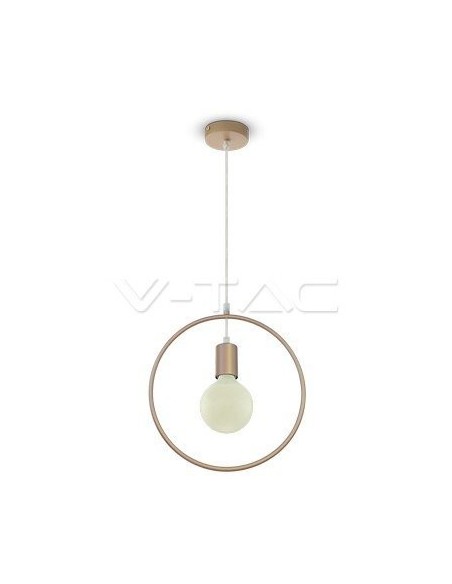 V-TAC VT-7322-CG Luminaire circulaire en métal 3835 LED avec douille E27 (Max 60W) couleur Champagne Gold
