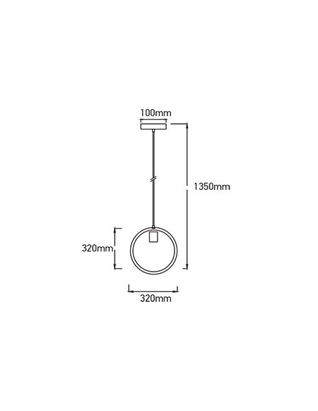 V-TAC VT-7322-CG 3835 Lampadario LED a Cerchio in Metallo con Portalampada E27 (Max 60W) Colore Oro Champagne