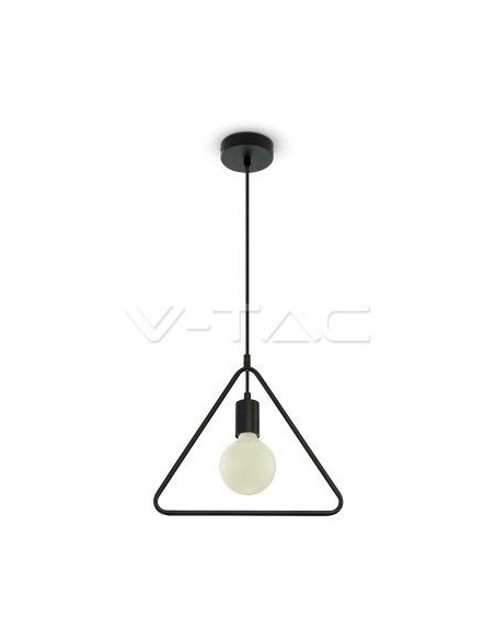 V-TAC VT-7321-MB 3838 Luminaire métallique triangulaire à LED avec douille E27 (Max 60W) Couleur noir mat