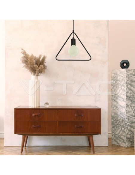 V-TAC VT-7321-MB 3838 Triangular LED Metal Chandelier with E27 Lampholder (Max 60W) Colour Matte Black