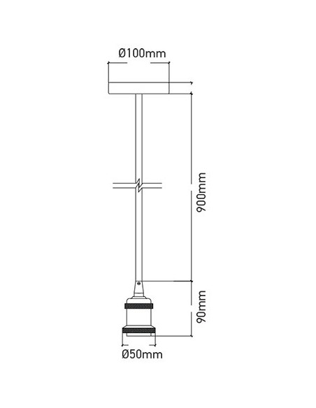 V-TAC VT-7555-MG 3844 Suspension Lampholder E27 (Max 60W) Metal Colour Gold