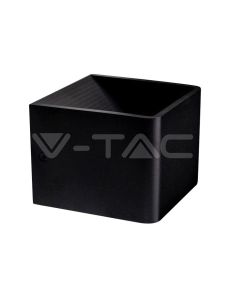 V-TAC VT-758 7084 LED Square Wall Light LED COB 5W Satin Black Colour Top and Bottom Light Beam 3000K IP20