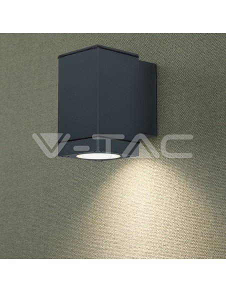 V-TAC VT-841 8626 Lampada LED da Muro con Portalampada GU10 Fascio Luminoso Inferiore Colore Grigio Scuro IP44