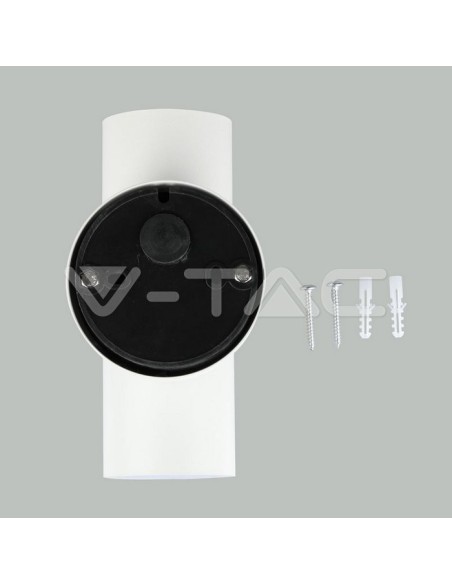 V-TAC VT-7622 7570 Round LED Wall Light 2 GU10 (Max 2*35W) IP44 Matt White Colour