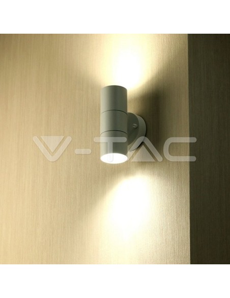 V-TAC VT-7622 7570 Runde LED-Wandleuchte 2 GU10 (Max. 2*35W) IP44 Farbe Mattweiß