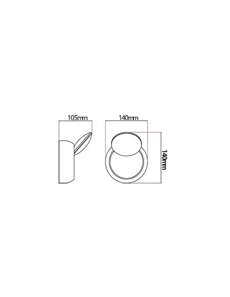 V-TAC VT-757 7093 Applique murale LED ronde COB 5W couleur blanc satiné orientable à 360° faisceau lumineux 4000K IP20