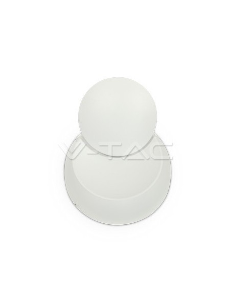 V-TAC VT-757 7093 Lámpara de pared LED redonda COB 5W Color blanco satinado Giratoria 360° Haz de luz ajustable 4000K IP20