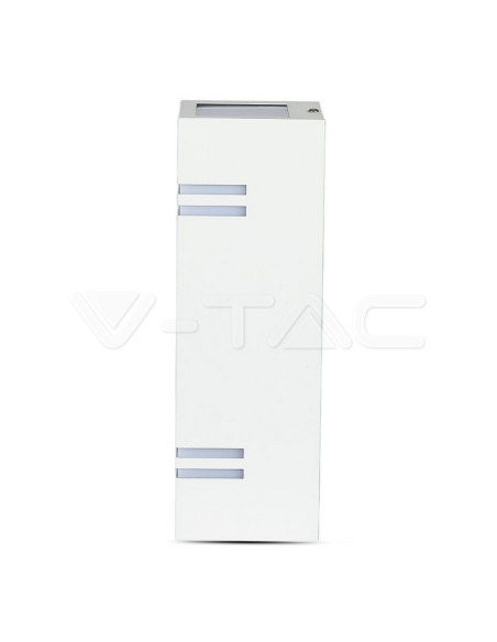 V-TAC VT-7662 7543 Portafaretto LED da Muro Quadrato 2 GU10 (Max 2*11W) Colore Bianco IP44