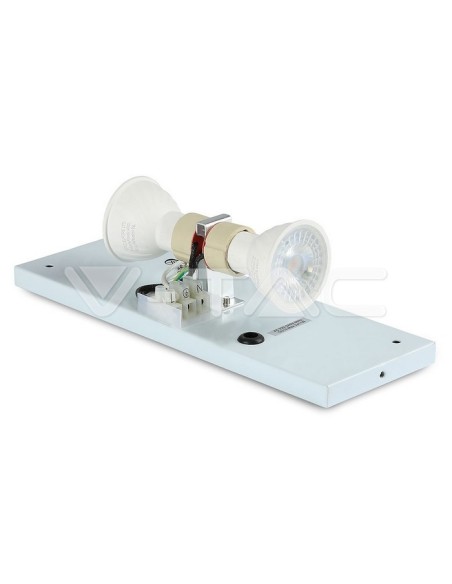 V-TAC VT-7662 7543 Applique murale carrée à LED 2 GU10 (Max 2*11W) Blanc IP44