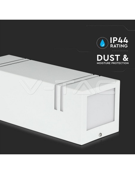 V-TAC VT-7662 7543 Applique murale carrée à LED 2 GU10 (Max 2*11W) Blanc IP44