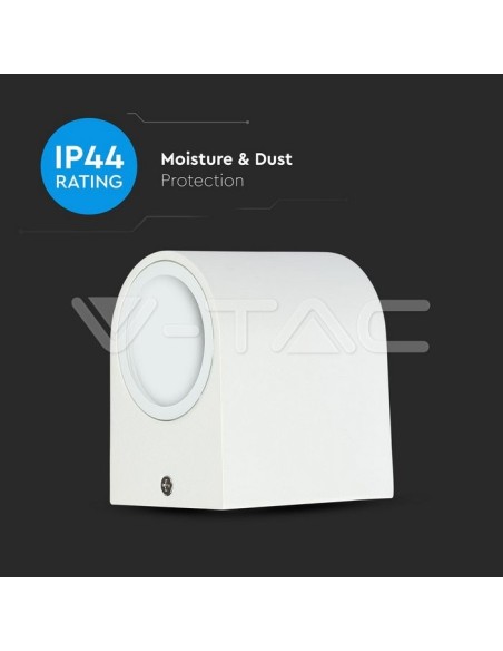 V-TAC VT-7651 7540 Runde LED-Wandleuchte GU10 (Max 35W) Weiß IP44