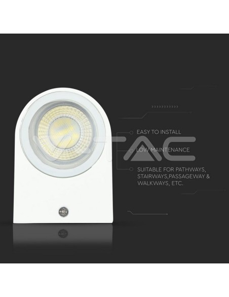 V-TAC VT-7651 7540 Round LED Wall Light Bulb GU10 (Max 35W) White IP44