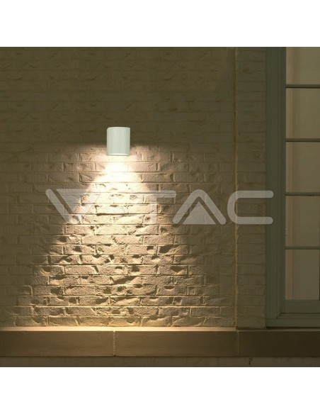 V-TAC VT-7651 7540 Round LED Wall Light Bulb GU10 (Max 35W) White IP44