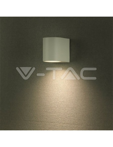 V-TAC VT-7651 7540 Portafaretto LED da Muro Rotondo GU10 (Max 35W) Colore Bianco IP44