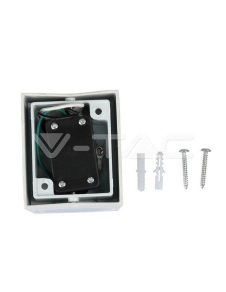 V-TAC VT-7651 7539 Portafaretto LED da Muro Quadrato GU10 (Max 35W) Colore Bianco IP44