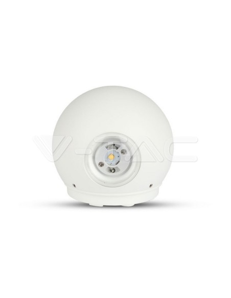 V-TAC VT-836 8305 Lampada LED da Muro Sferica 6W Doppio Fascio Luminoso Colore Grigio 3000K IP65