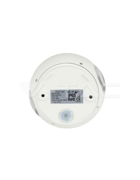 V-TAC VT-836 8305 Lampada LED da Muro Sferica 6W Doppio Fascio Luminoso Colore Grigio 3000K IP65