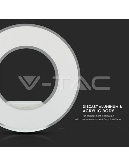 V-TAC VT-710 8225 LED rondstralende wandlamp 9W kleur wit 3000K IP20
