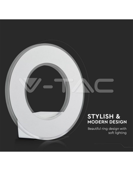 V-TAC VT-710 8225 LED Circular Wall Lamp 9W Colour White 3000K IP20