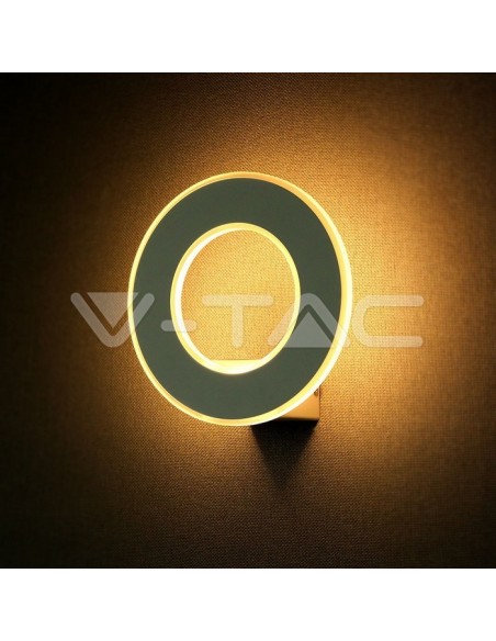 V-TAC VT-710 8225 LED circulaire lampe murale 9W couleur blanc 3000K IP20
