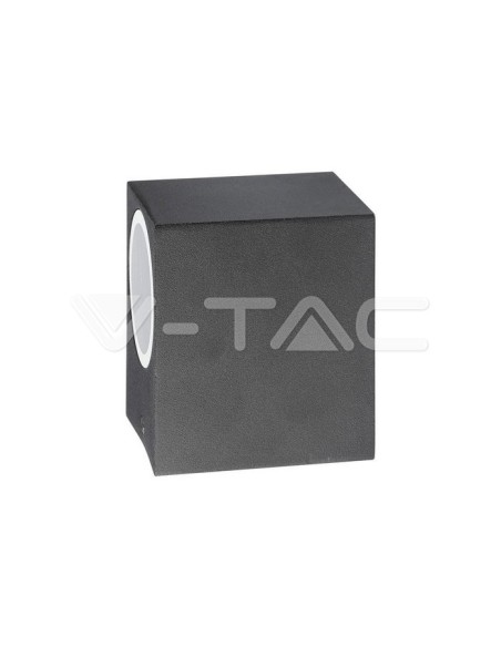 V-TAC VT-7651 7510 Portafaretto LED da Muro Quadrato GU10 (Max 35W) Colore Nero IP44