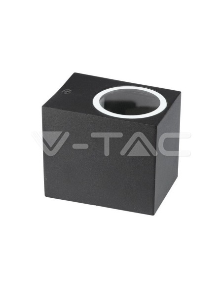 V-TAC VT-7651 7510 Square LED Wall Light Bulb GU10 (Max 35W) Colour Black IP44